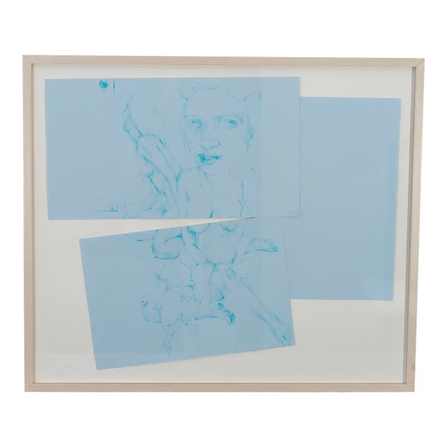 Blue Lines, 2007, Original Jennifer Poon Framed Artwork For Sale