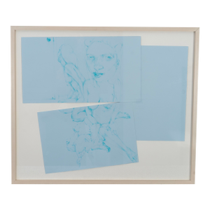 Blue Lines, 2007, Original Jennifer Poon Framed Artwork