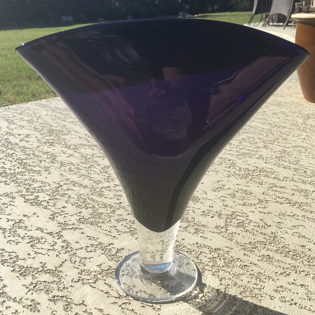 Vintage Blenko Purple Art Glass Vase Chairish