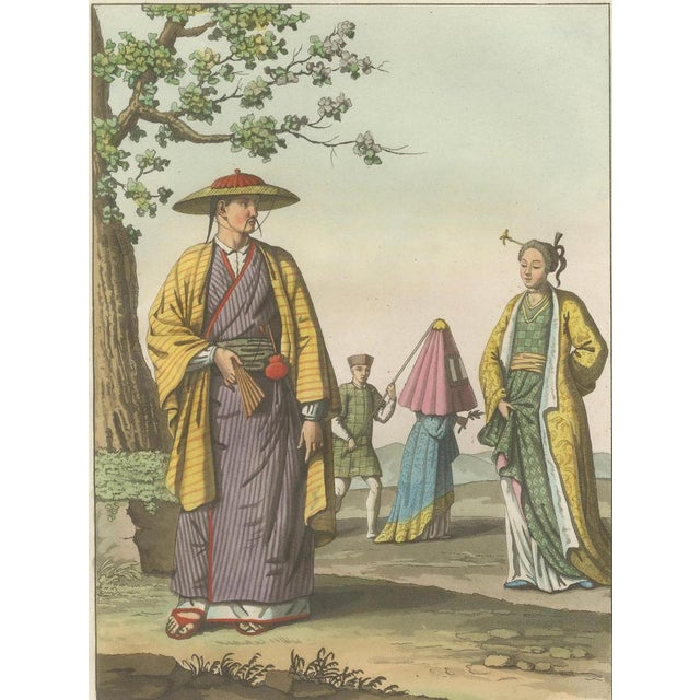 Early 19th Century Ferrario, Japanese Costume Scene, Edo Period, 1815, Print For Sale - Image 5 of 9