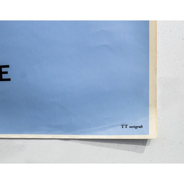 1963 Danish Poster, Bunbury at the Carriage Theater (Blue Version) by Bjorn Winblad For Sale - Image 4 of 6