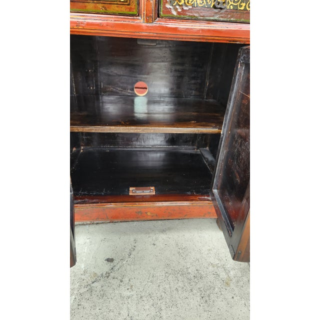 Chinese 1950s Head Painting Sideboard Buffet For Sale - Image 3 of 12