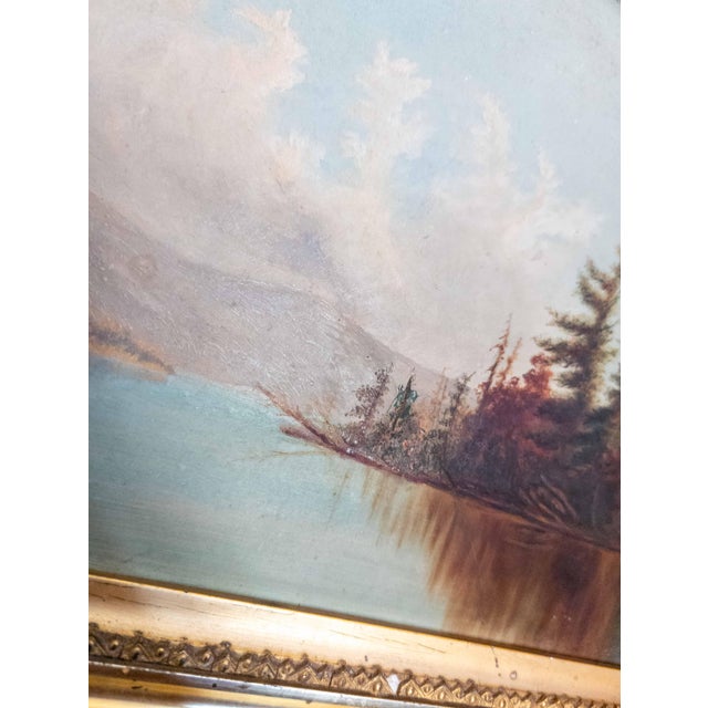19th Century American Hudson River School Landscape Painting With Repairs For Sale - Image 15 of 18