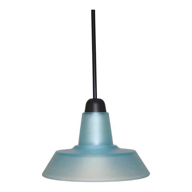 1990s Modern Murano Aqua Glass Pendant Lamp For Sale