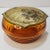 Art Nouveau 1940s Amber Glass Powder Jar With Celluloid Lid For Sale - Image 3 of 11