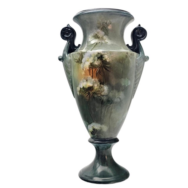 Monumental Jean Pouyat Limoges Hand Painted Scenic Amphora Vase 16.5" For Sale - Image 4 of 16
