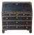 19th Century Period Gustavian Slant-Front Desk with Black Exterior and Blue Interior For Sale