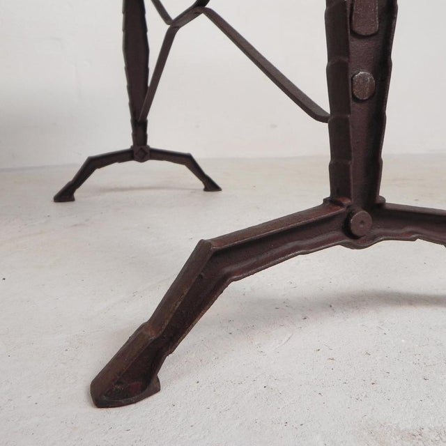 Bistro Table with Oak Top on a Cast Iron Frame, 1930s For Sale - Image 18 of 18