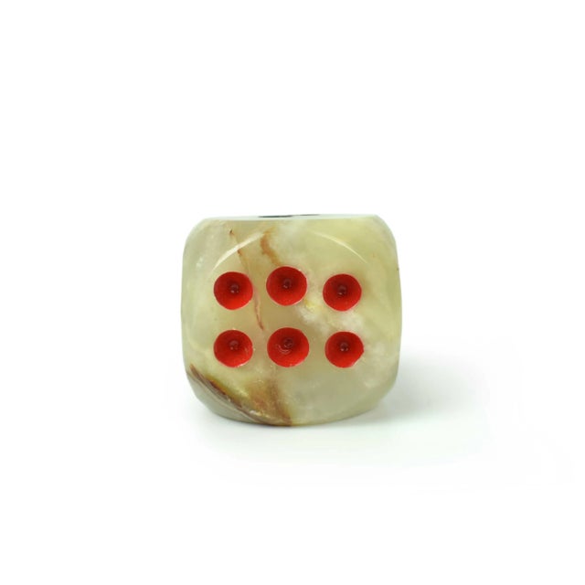 Mid 20th Century Mid 20th Century Oversized Handcrafted Solid Onyx Stone Dice Paperweight Figurine For Sale - Image 5 of 7
