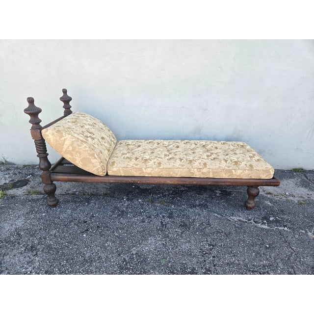 Late 19th C Anglo Indian Chaise Lounge Original Condition sold as found showing normal signsof use with some nicks tobody...