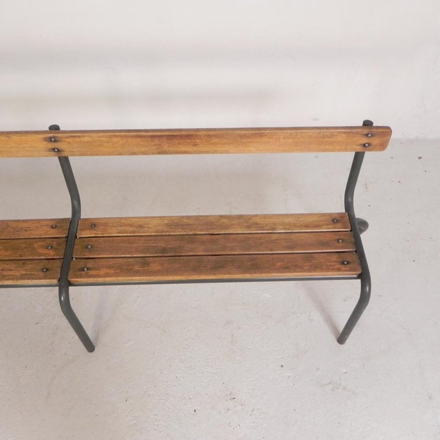 Gray French School Slatted Bench, 1960s For Sale - Image 8 of 18