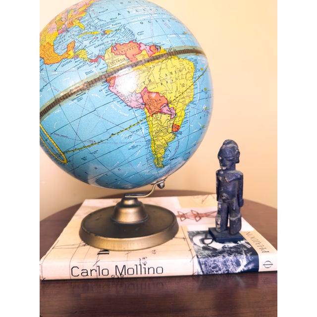 Vintage 10.5-inch Cram Universal Terrestrial Globe, produced by George F. Cram Co., featuring mid-20th-century country and...