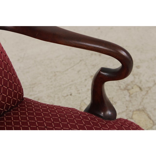 Pair of Antique Mahogany Open Arm Chairs For Sale - Image 9 of 16