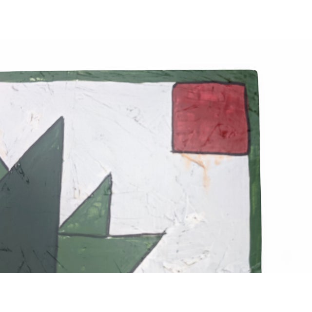 Vintage Handcrafted Folk Art Barn Quilt Star Painted Wood Panel Art- A Pair For Sale - Image 4 of 7