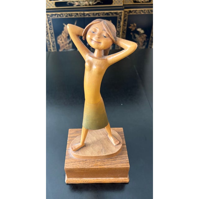 ANRI Vintage Anri Siegfried Hafner Reuge "Yellow Bird" Music Box For Sale - Image 4 of 10