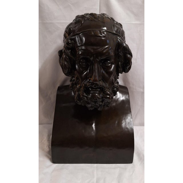 Large Antique Bronze Bust, 1890, in Very Good conditions. Designed before 1890 This piece has an attribution mark, I am...