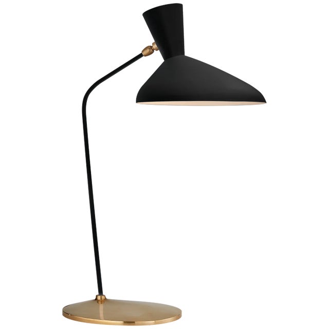 Austen Large Offset Table Lamp in Black Designer: AERIN Height: 25.75" Extension: 15" Base: 9" x 10.5" Oval Socket: E26...