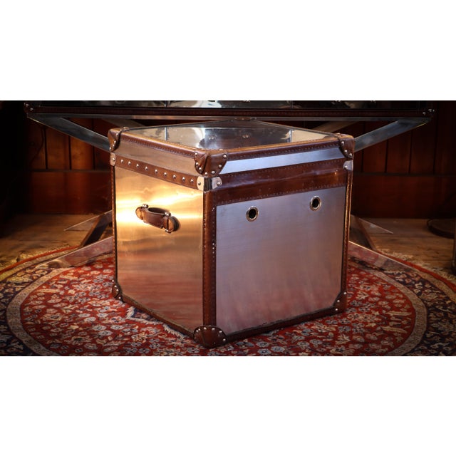White Star Trunk in Steel and Leather by Timothy Oulton, 2010s For Sale - Image 9 of 18