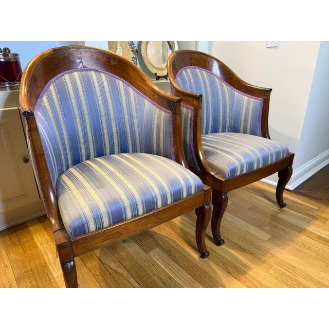Blue Biedermeier Chairs For Sale - Image 8 of 12