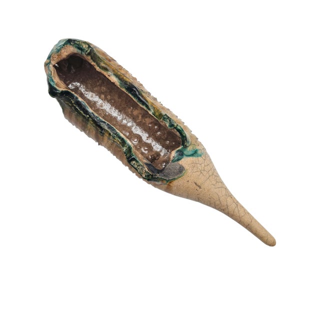 California Brutalist Studio Pottery Echidna Sculpture 14.5" Majolica Ceramic For Sale - Image 15 of 15