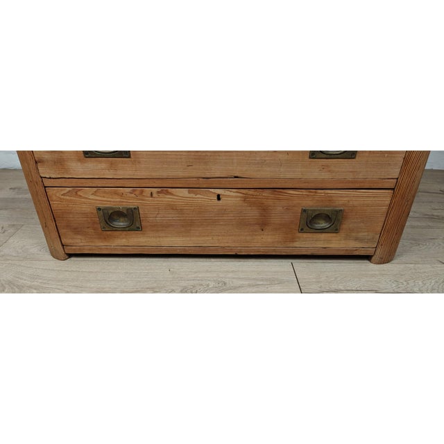 Vintage Campaign Pine Chest of Drawers, 1960 For Sale - Image 13 of 18