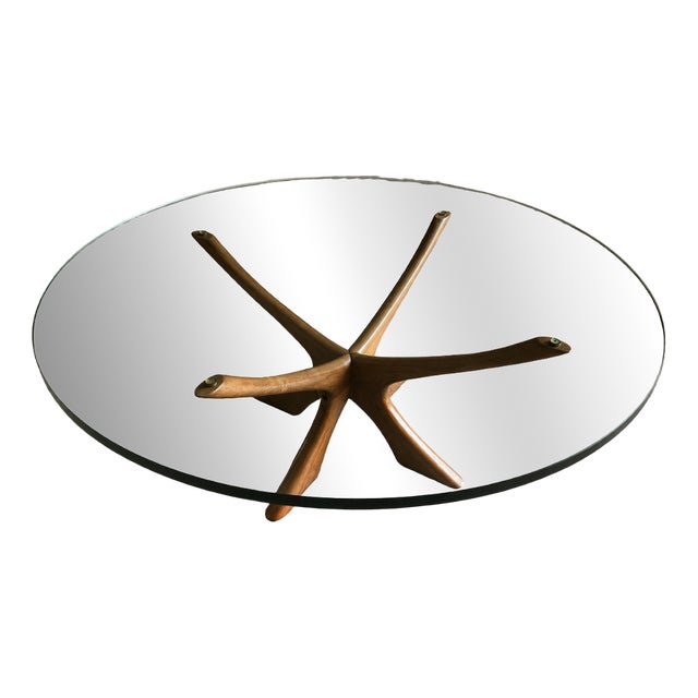 Vintage Coffee Table in Glass by Illum Wikkelsø for Niels Eilersen, 1960s For Sale