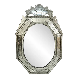 Antique Venetian Cushioin Form Mirror
