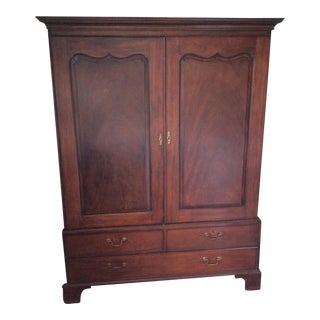 Antique English Mahogany Armoire For Sale