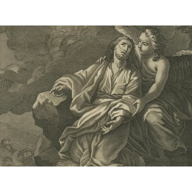 Em. Roberts, Christ Praying in Gethsemane Engraving Luke XXII Garden of Olives, 1735, Print For Sale - Image 4 of 10