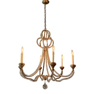 Niermann Weeks for Visual Comfort Signature Milan Medium Chandelier in Venetian Gold With Crystal For Sale