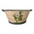 Vintage Hand-Painted Tole Camellia Cachepot Jardinière With Handles For Sale