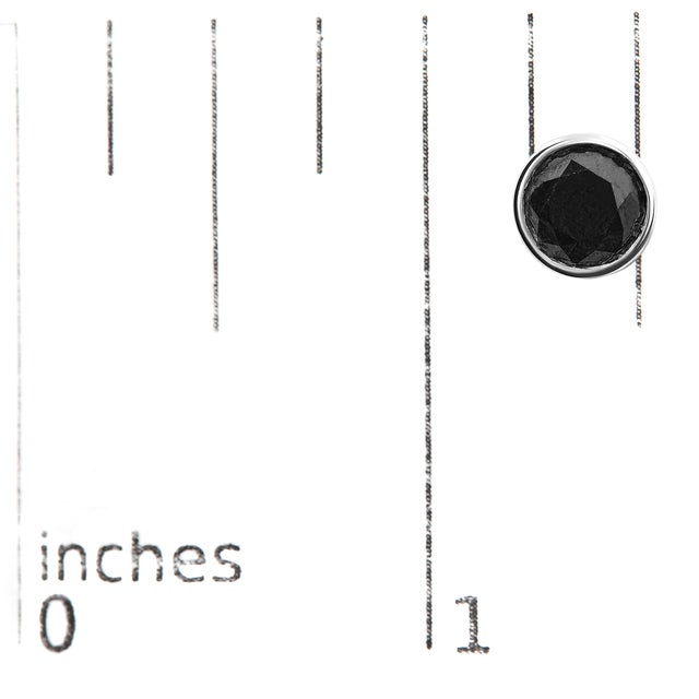 Early 21st Century .925 Sterling Silver 4.00 Cttw Round Brilliant-Cut Black Diamond Bezel-Set Stud Earrings with Screw Backs, A Pair For Sale - Image 5 of 5