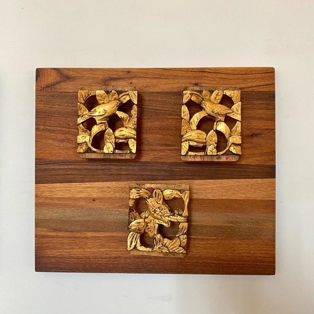1920s 1920s Sculptural Wall Art – Antique Chinese Giltwood Openwork Panel Set, Pair For Sale - Image 5 of 9