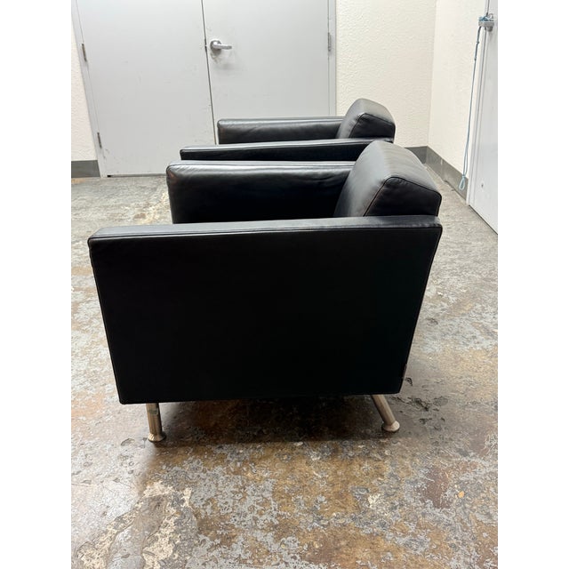 Minotti Rodolfo Dordoni for Minotti Copenhagen Leather Armchairs, Pair For Sale - Image 4 of 12