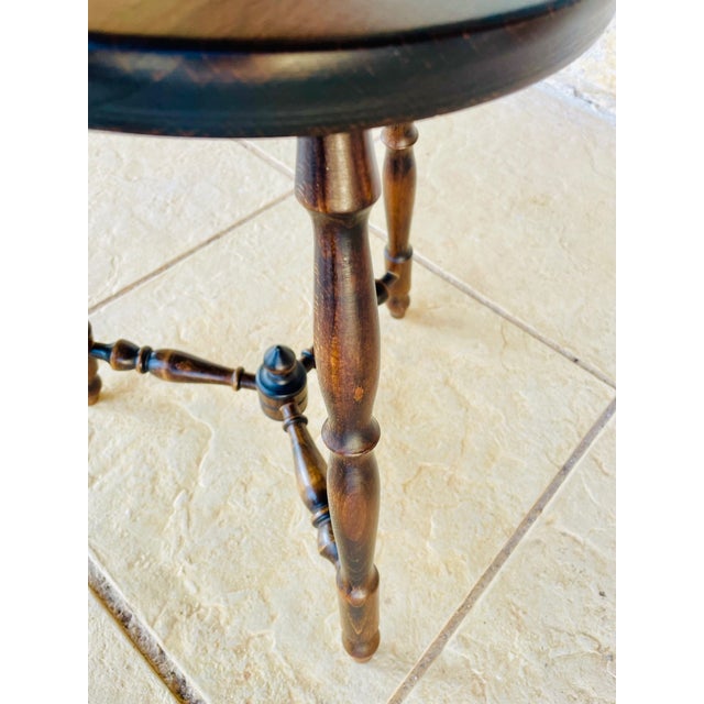 Turned Walnut Tripod Stool For Sale - Image 5 of 18