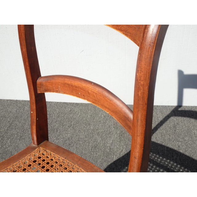 1950s Vintage French Country Brown Cane Side Chairs - a Pair For Sale - Image 9 of 13