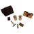 An elegant French Mid-Century Modern travel shaving kit manufactured circa 1960, presented in its original brown...