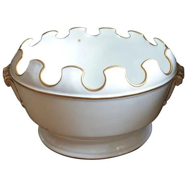 Early 19th Century French Empire Nast Porcelain White & Gold Monteith For Sale In New York - Image 6 of 6