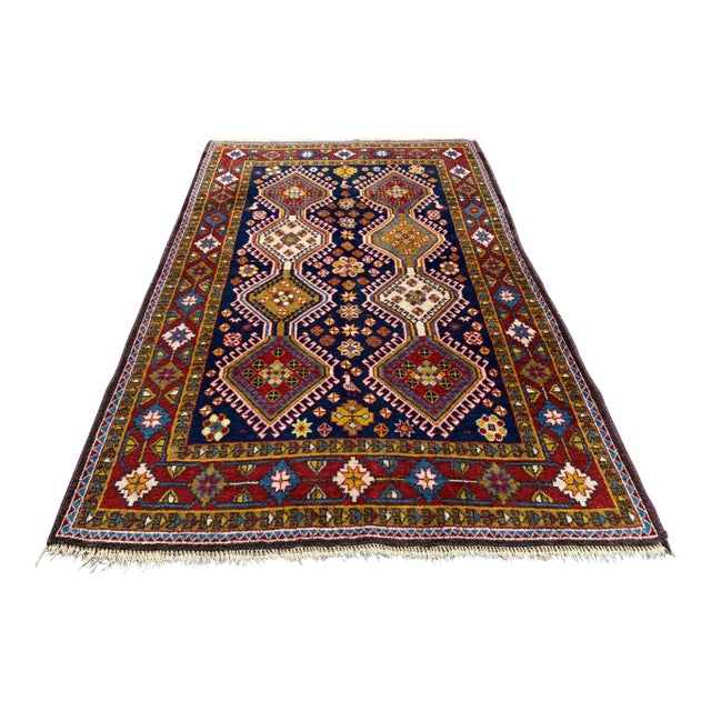 Handwoven Vintage Turkish Konya Wool Rug For Sale