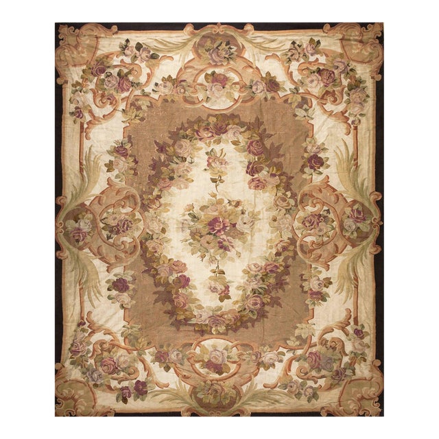 19th Century French Aubusson Napoleon III Carpet ( 11' x 13' 7" - 335 x 415 ) For Sale