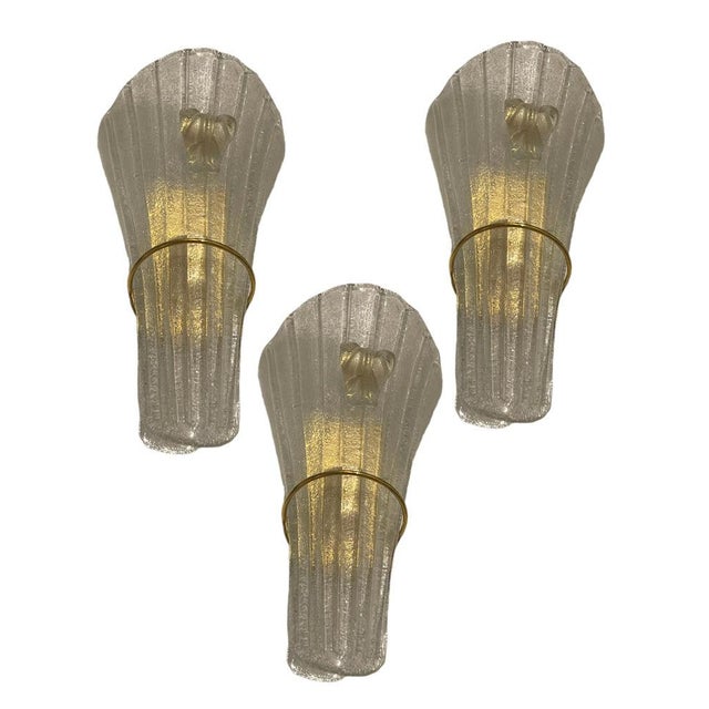Large Venetian Murano Glass Sconces, 2006, Set of 3 For Sale - Image 14 of 14