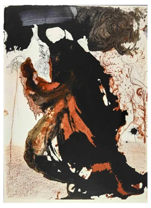 Salvador Dali, Trulla Caementarii in Manu Domini, Lithograph, 1964