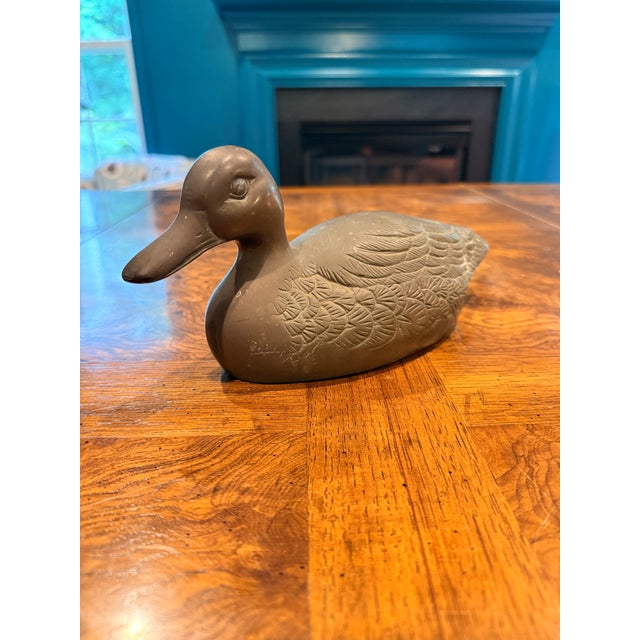 Metal Vintage Brass Duck For Sale - Image 7 of 8