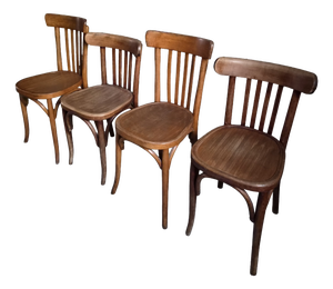 Vintage French Bistro Chairs by Mahieu & Guillaume, 1930s, Set of 4