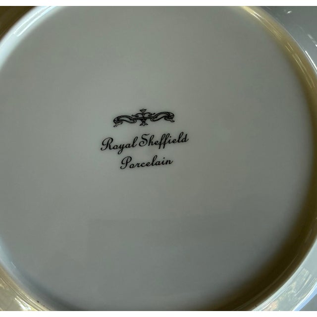Set of 7 Strasbourg Dinner Plates by Royal Sheffield Porcelain For Sale - Image 9 of 9