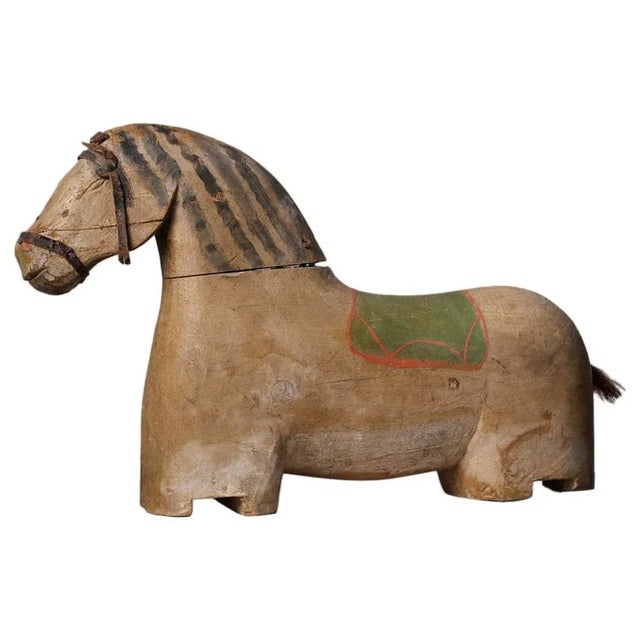 Antique Wooden Animal Horse Sculpture For Sale - Image 9 of 9