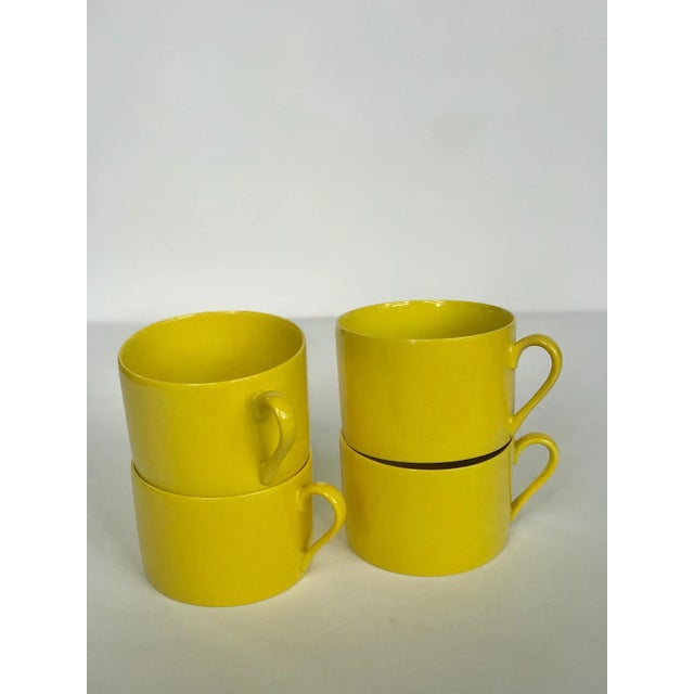 Vintage Fitz and Floyd, Inc. "Total Color" Yellow Coffee Cups - Set of 4 For Sale - Image 13 of 13