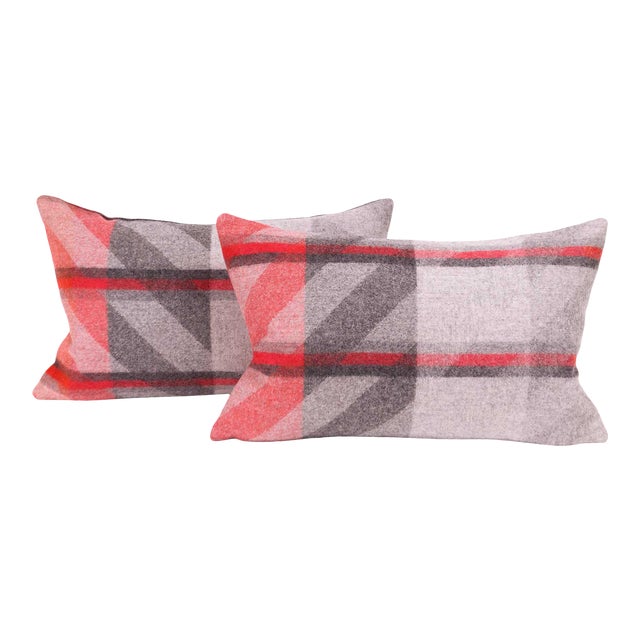 Red Plaid Lambswool Lumbar Pillow Cover (Pair) Chairish