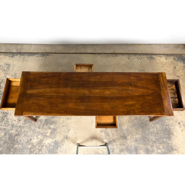 Late 19th Century French Provincial Walnut Farmhouse Table With Four Drawers For Sale - Image 4 of 18