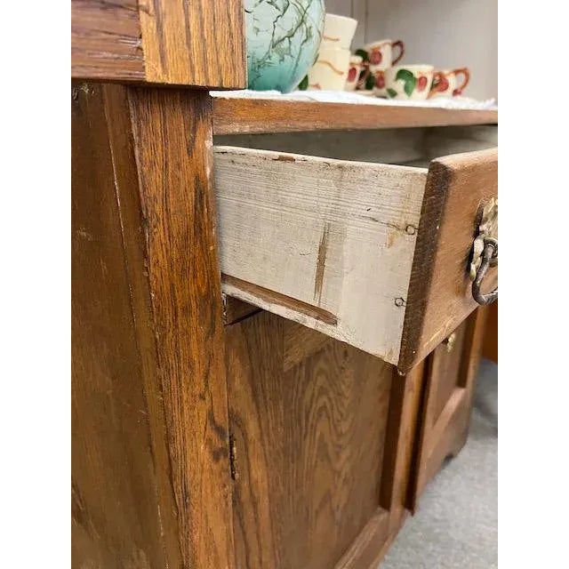 Early 20th Century Antique Oak Cabinet For Sale - Image 4 of 7